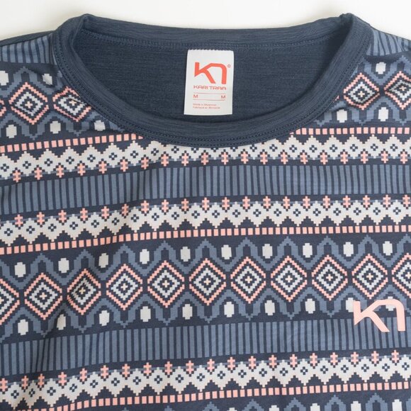 Kari Traa Long Sleeve Top Activewear Thermo Base Layer Lune Gray Pink Medium - Picture 5 of 14